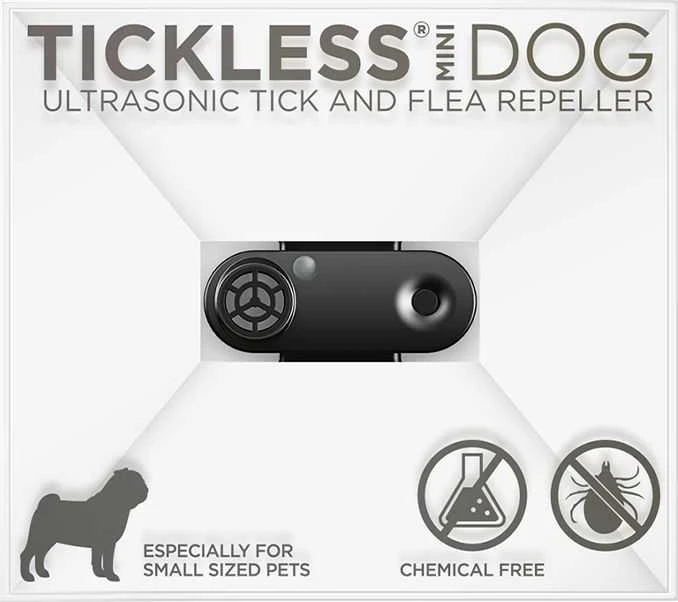 TickLess MINI Dog ultragarsinis šunų pakabukas nuo erkių ir blusų, juodos sp.