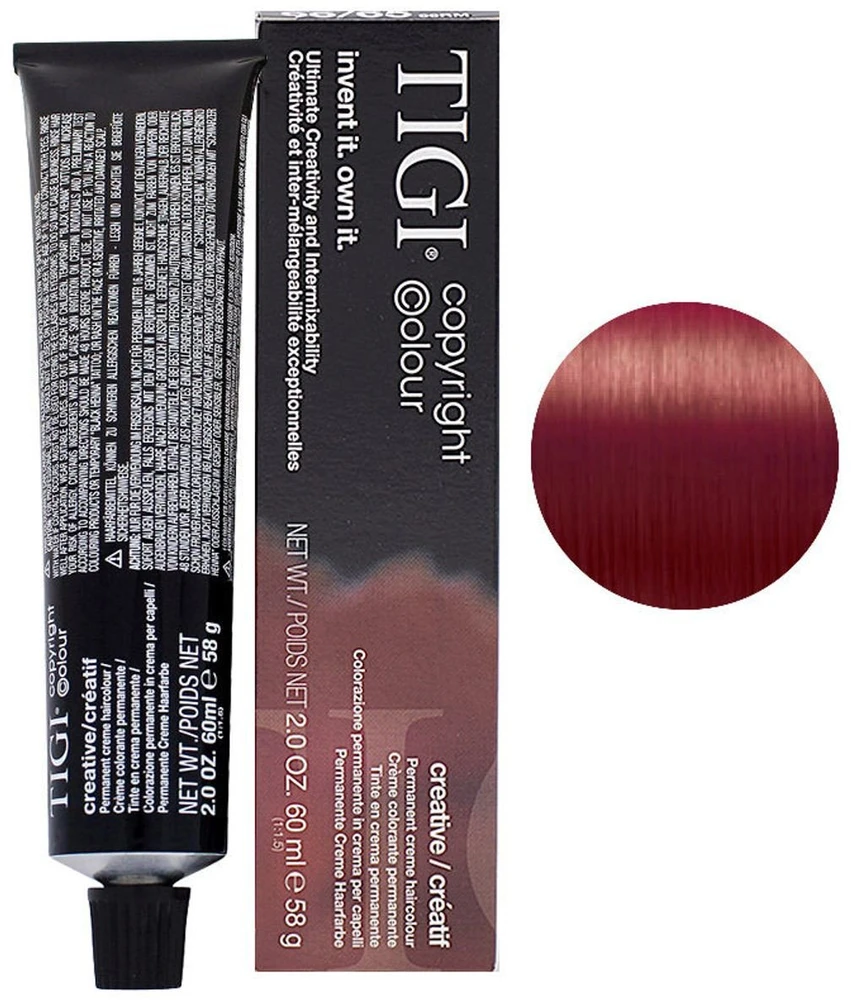 Tigi Bed Head Tigi Colour Creative ilgalaikiai plaukų dažai 66/66 Intense Raudona, 60 ml