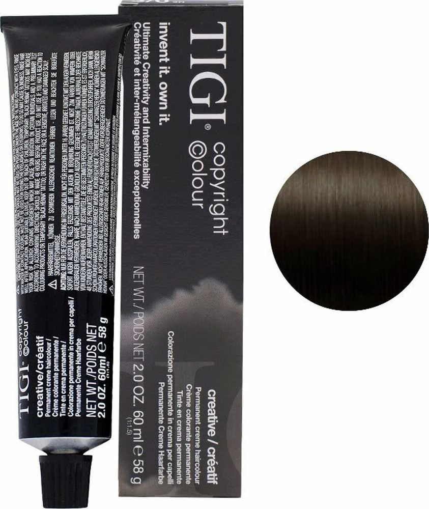 Tigi Bed Head Tigi Colour Creative ilgalaikiai plaukų dažai 3/0 tamsi natūrali ruda, 60 ml