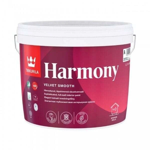 Tikkurila 28 ced ABS DAŽAI, MATINIS HARMONY A 9,0L SIENŲ DAŽAI