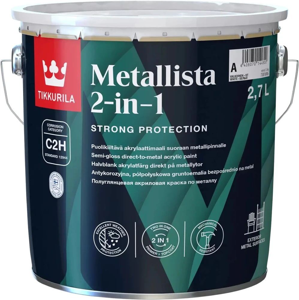 Tikkurila PAINT METALLISTA 2IN1 A Baltas 2.7L