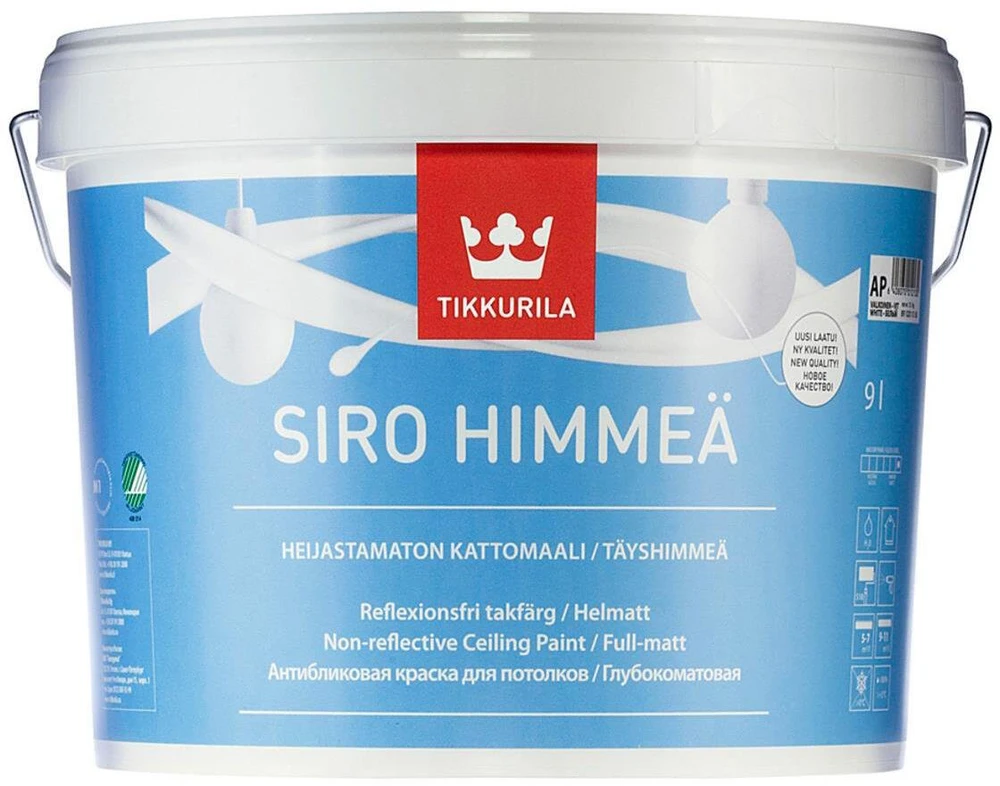 Lubų dažai TIKKURILA SIRO HIMMEA, visiškai matiniai, baltos sp., AP bazė, 2,7 l