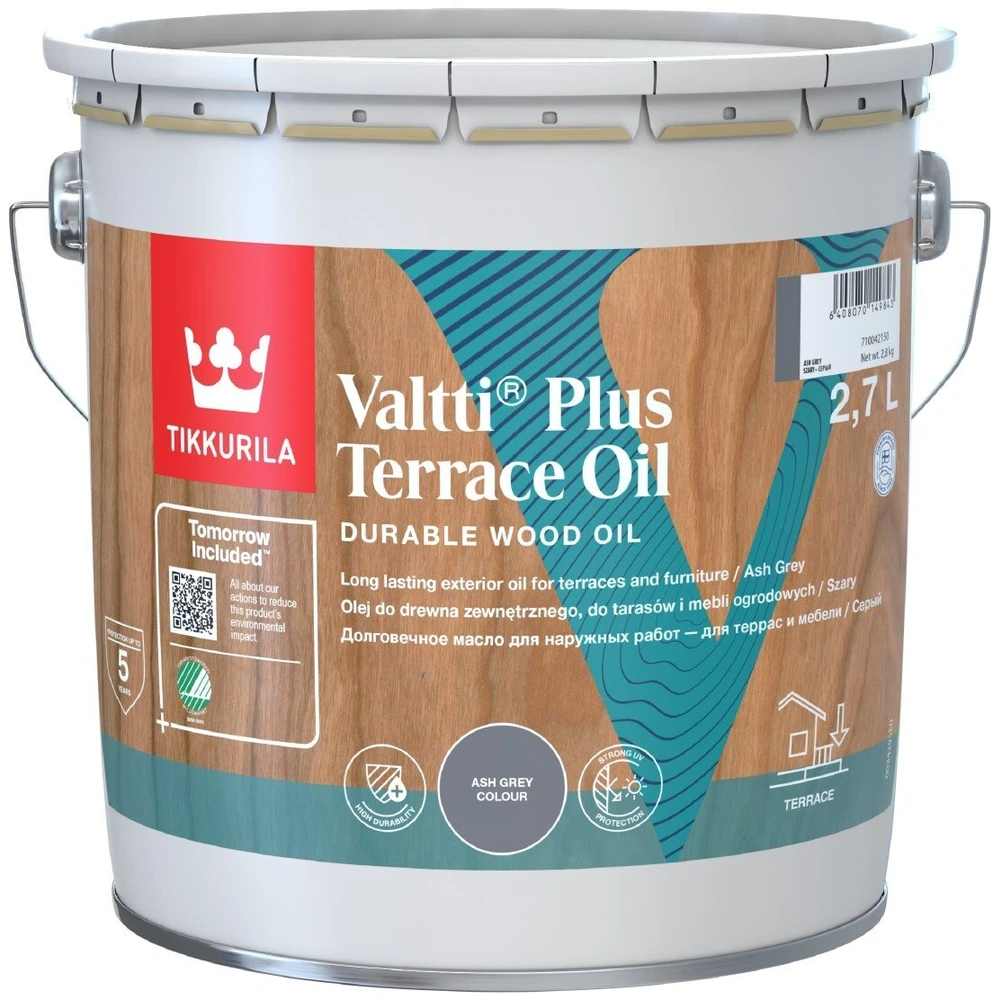 Tikkurila VALTTI+ TERRACE OIL ASH Pilkas YD 2.7L