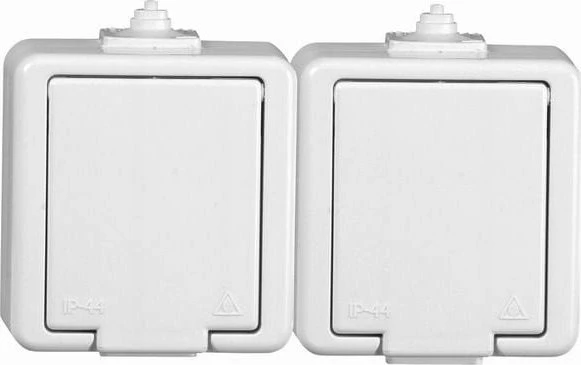 Timex Elektro Timex JANTAR Dvigubas lizdas/išvadas IP44 su dangteliu, baltas GNt-6J