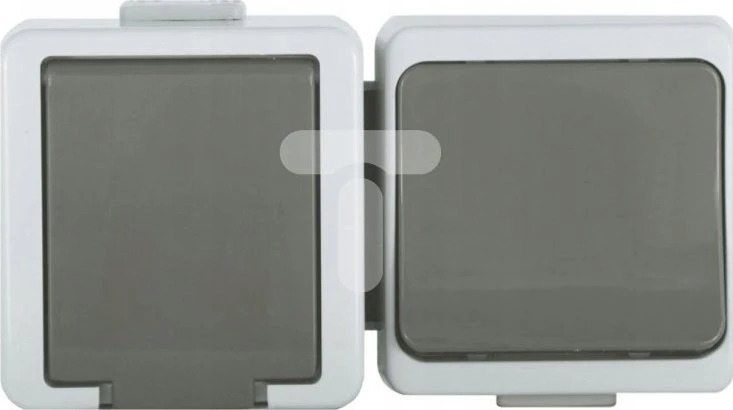 Timex JANTAR Vienas lizdas be + viena jungtis IP44 pilka GWN-J