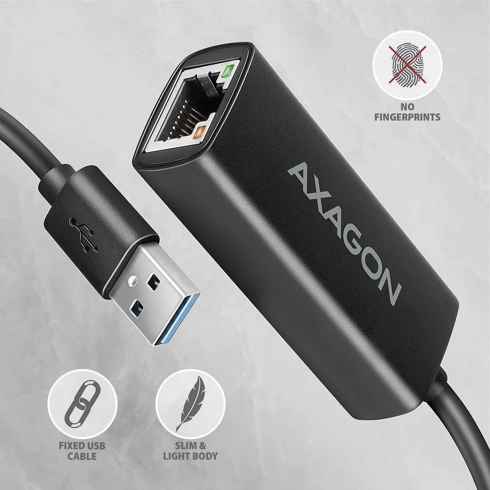 AXAGON ADE-AR USB-A 3.2 Gen 1 – Gigabit Ethernet adapteris, Realtek 8153, automatinis inst.