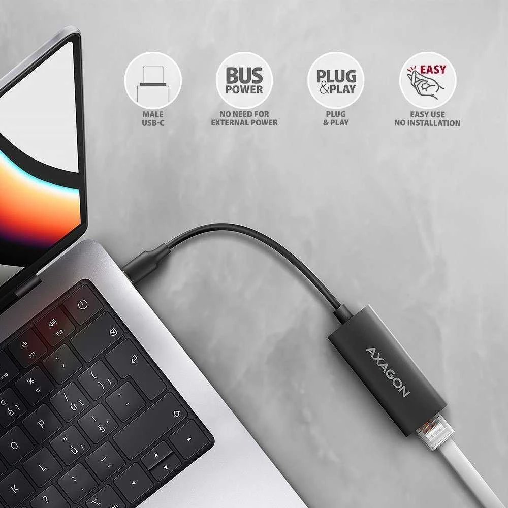 AXAGON ADE-ARC USB-C Gigabit Ethernet adapteris