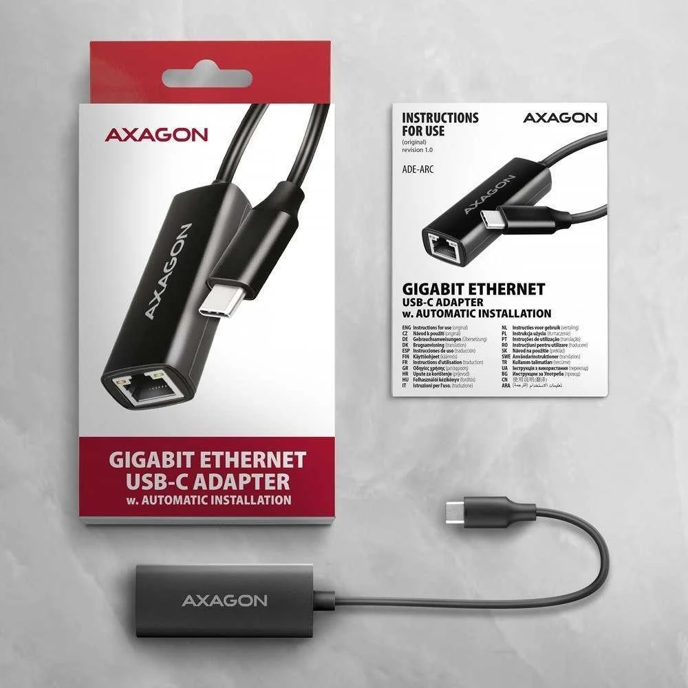 AXAGON ADE-ARC USB-C Gigabit Ethernet adapteris