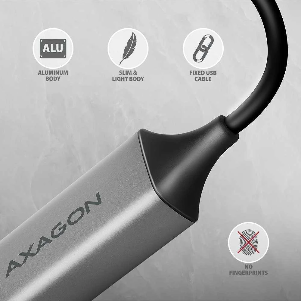 Axagon ADE-TXCA Karta jungiama į tinklą Gigabit Ethernet adapter, USB-C (USB-A redukcja) 3.2 Gen 1, instalacja automatinė