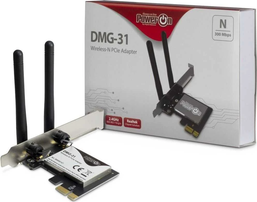 Inter-Tech DMG-31 Eingebaut WLAN - PCI Express - Wi-Fi 4 (802.11n) - 300 Mbit/s - kabellos