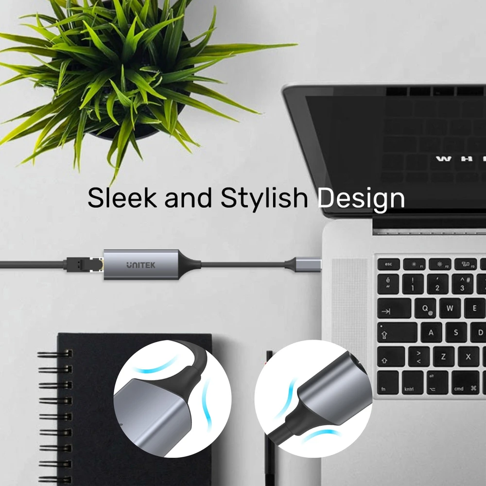UNITEK adapteris USB-C 3.1 Gen 1- RJ45 1 GBps U1312A
