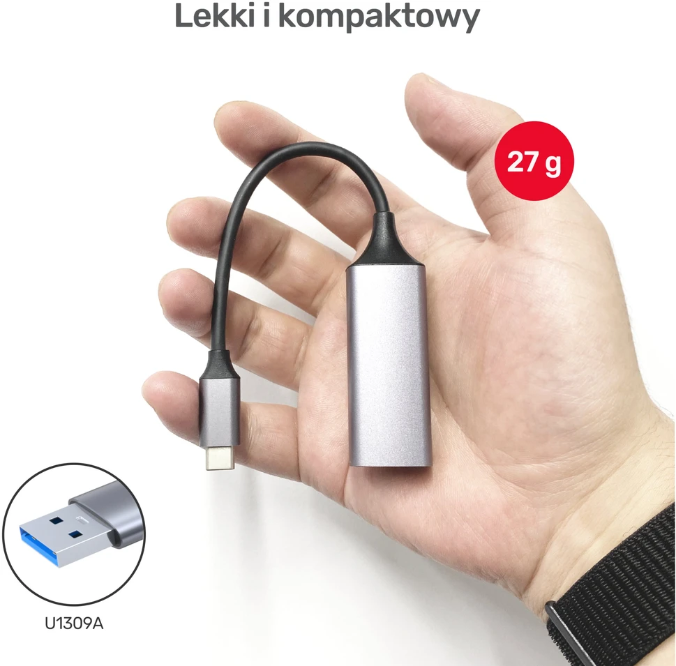 UNITEK adapteris USB-C 3.1 Gen 1- RJ45 1 GBps U1312A