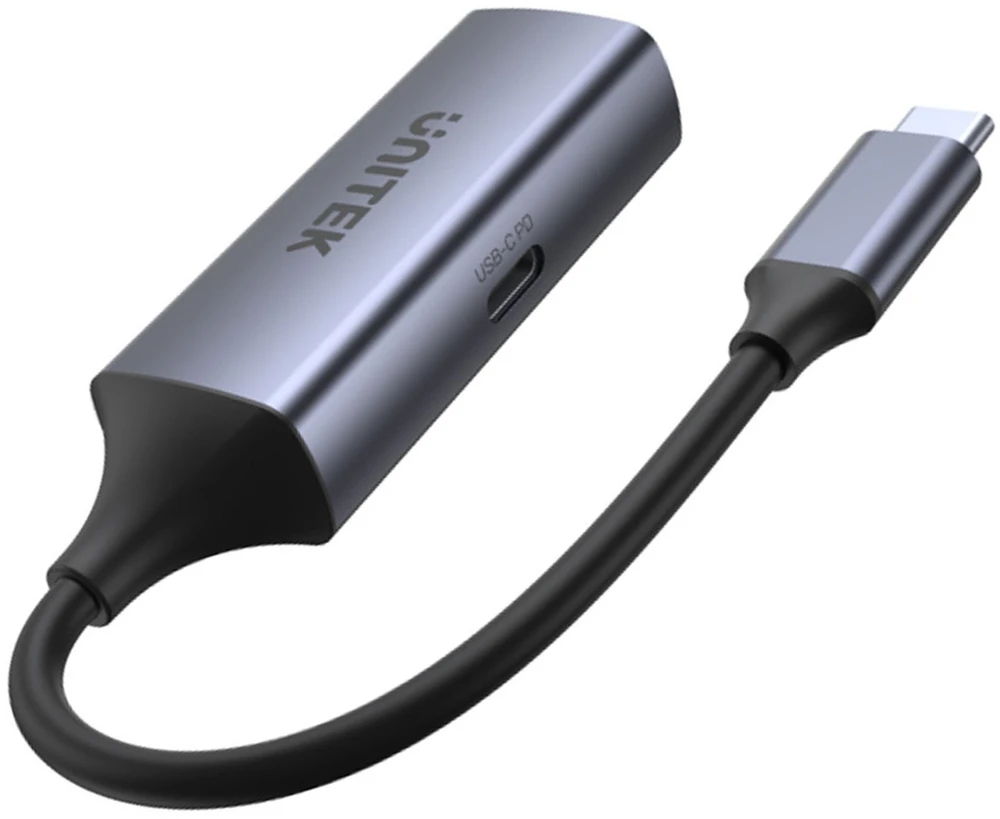 Ryšio Adapteris - Unitek USB-C Į RJ45, 1 Gbps, PD 100 W