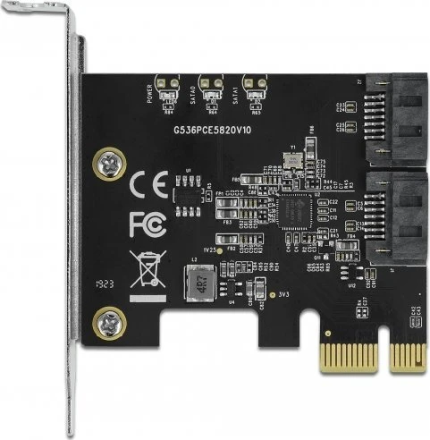 Delock 2 prievadų SATA PCI Express x1 plokštė – žemo profilio formatas