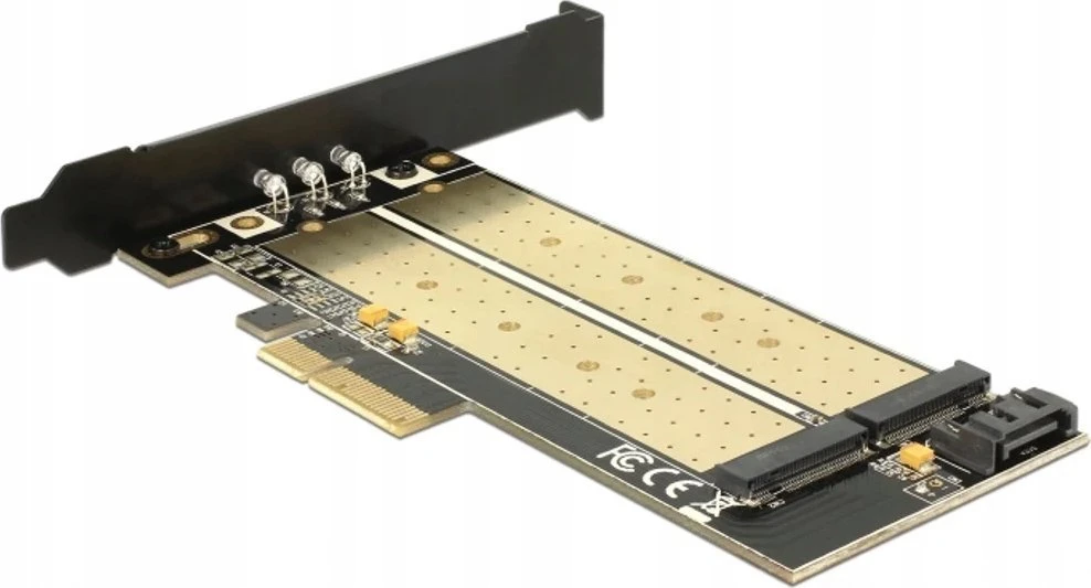 Delock PCIe x4 > 1 x M.2 Key B 1 x M.2 Key M žemo profilio formos faktorius
