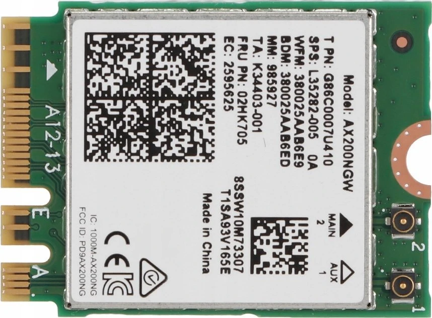 Tinklo plokštė Intel NIC WI-FI 6 AX200 2230 2x2