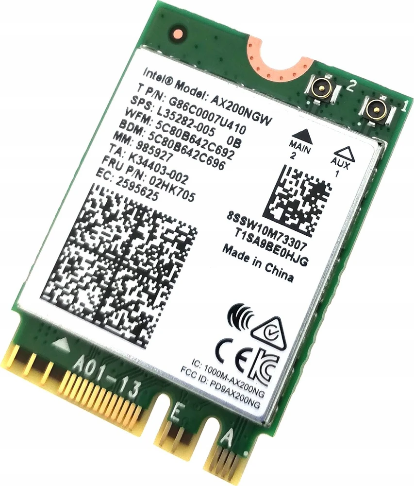 Tinklo plokštė Intel NIC WI-FI 6 AX200 2230 2x2