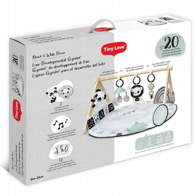 Tiny Love Decor Baby Gym Su mediniu stovu juoda-balta