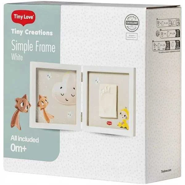 Tiny Love paprasto rėmelio kūdikio pėdutės arba delno atspaudo rinkinys Baltas 3333166051