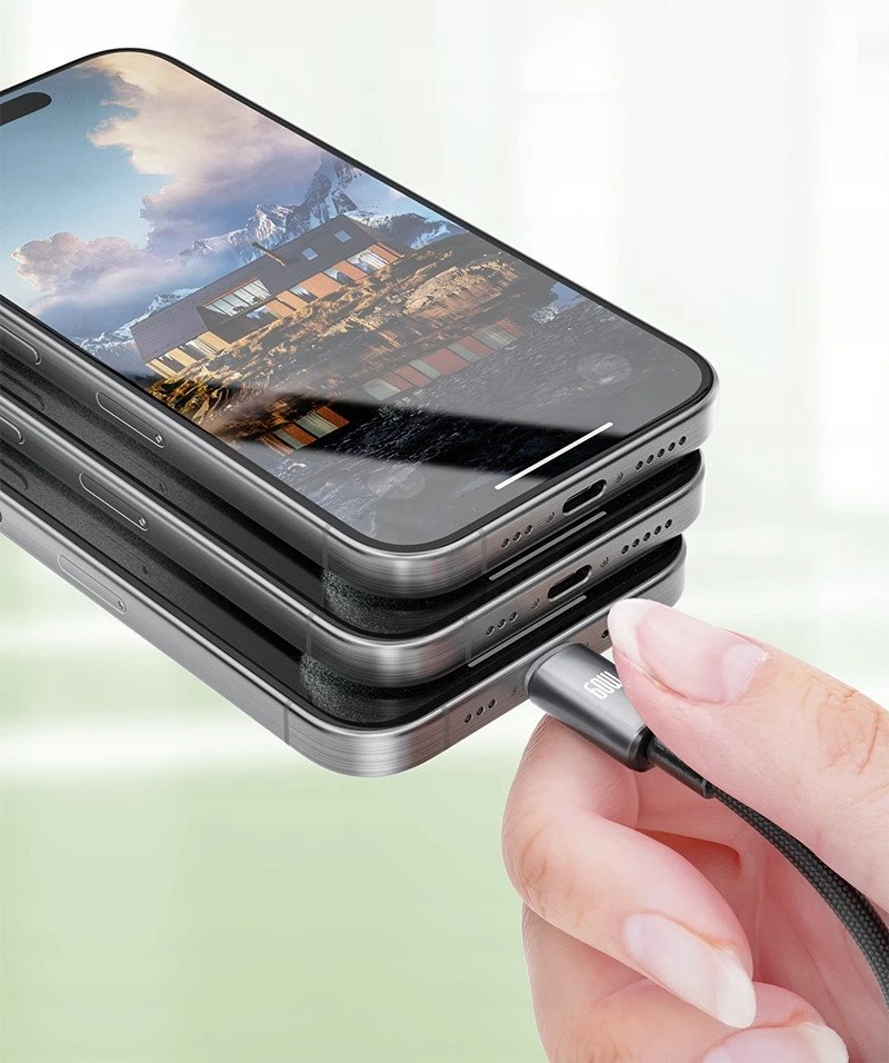 Tiross MORRE USB-C įkrovimo laidas 100W 1,5m SU LED EKRANU