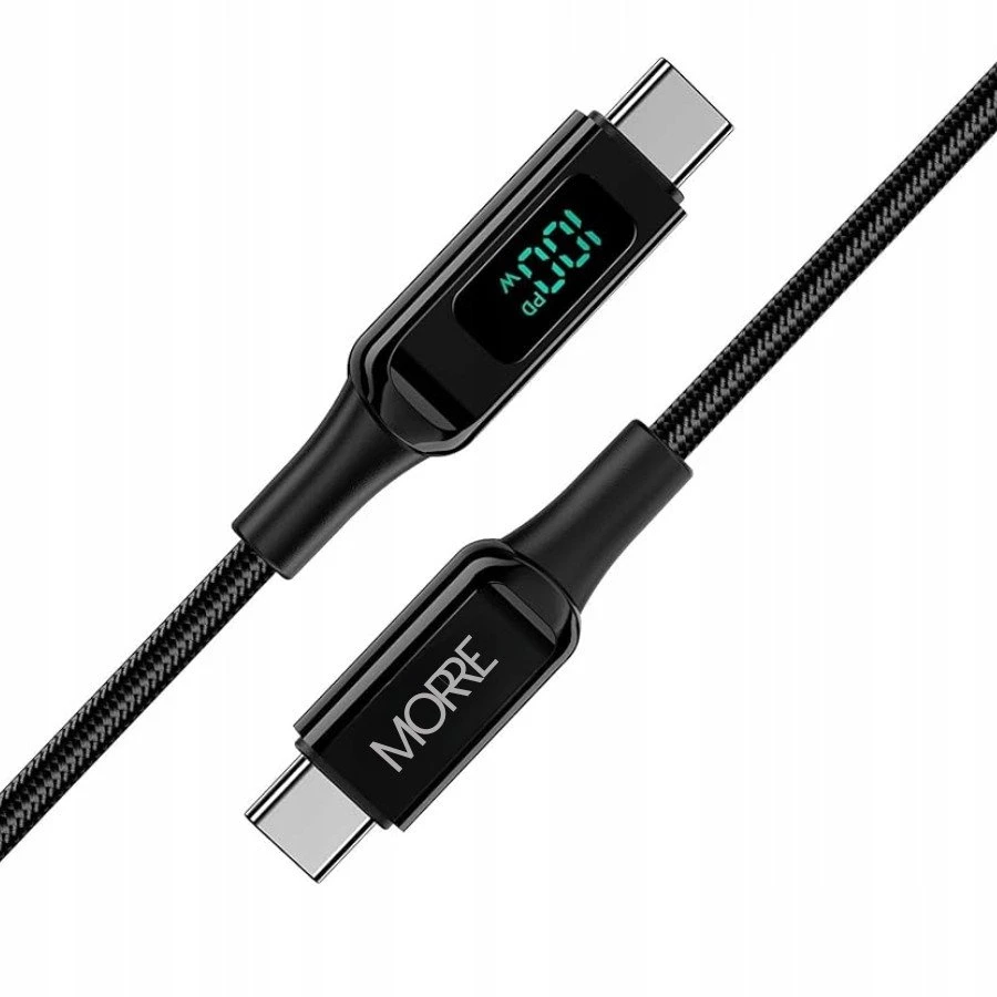 Tiross MORRE USB-C įkrovimo laidas 100W 1,5m SU LED EKRANU