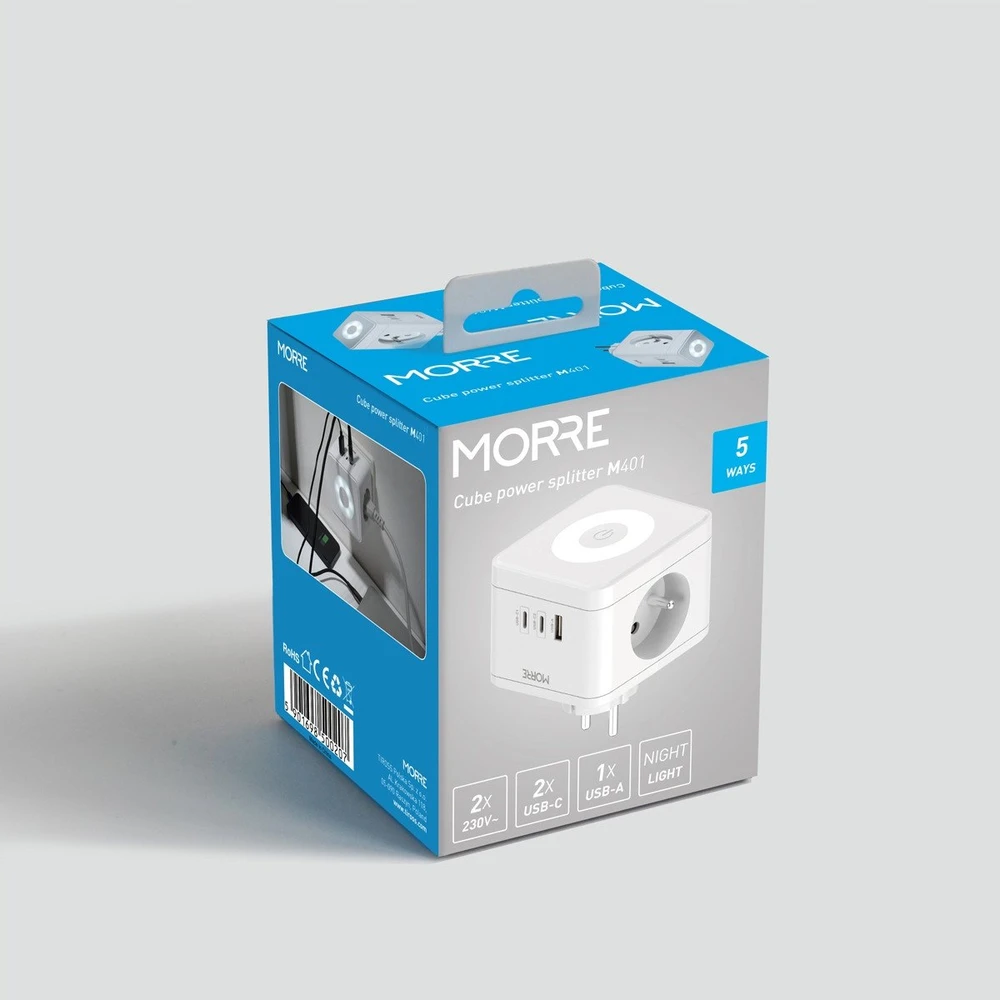 Tiross MORRE KUBINIS ŠAKOTUVAS 2G, USB, 2xUSB-C + LEMPUTĖ