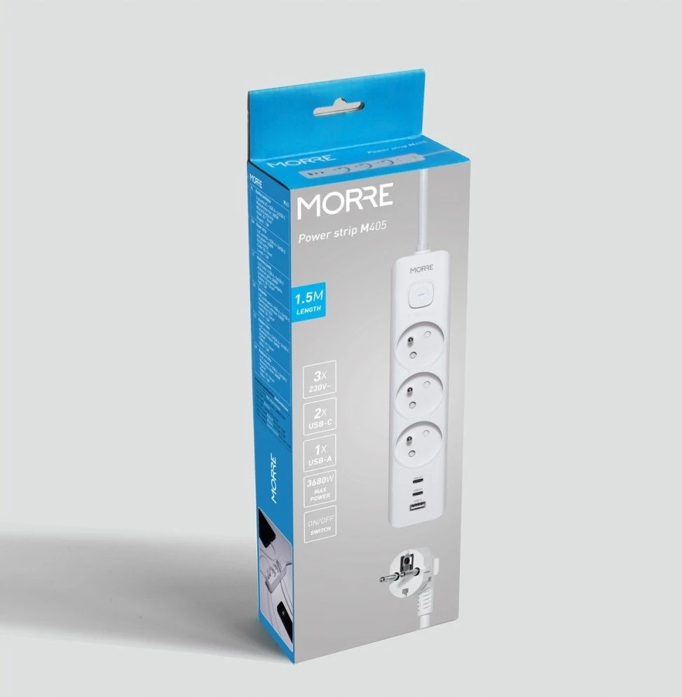 Tiross MORRE MAITINIMO JUOSTA 3G USB, 2xUSB-C, 1,5m