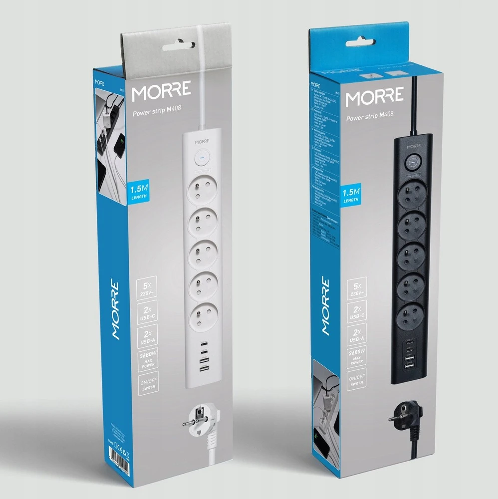 Tiross MORRE MAITINIMO JUOSTA 5G 2xUSB, 2xUSB-C, 1,5m