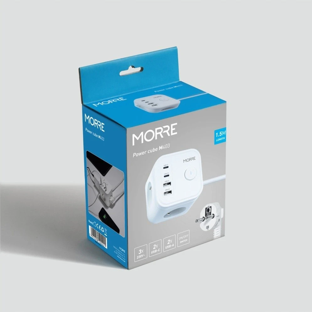 Tiross MORRE MAITINIMO KUBAS 3G, 2xUSB, 2xUSB-C 1,5m