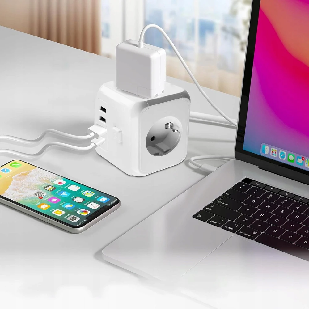 Tiross MORRE MAITINIMO KUBAS 3G, 2xUSB, 2xUSB-C 1,5m