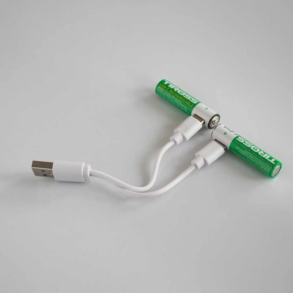 TIROSS AAA baterijos su USB-C įkrovimo laidu