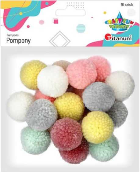 Šviesių pastelinių spalvų siūlų bumbuliukai 3cm 18vnt - Titanum