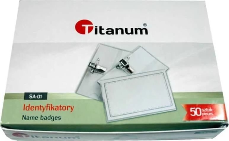 Titanum ID ženklelis su segtuku ir segtuku 55x90mm 50 vnt