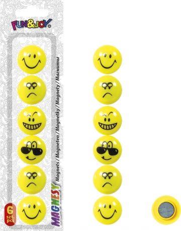 Titanum Magnes Smiley apvalus geltona śr. 29mm Fun&Joy 6 vnt