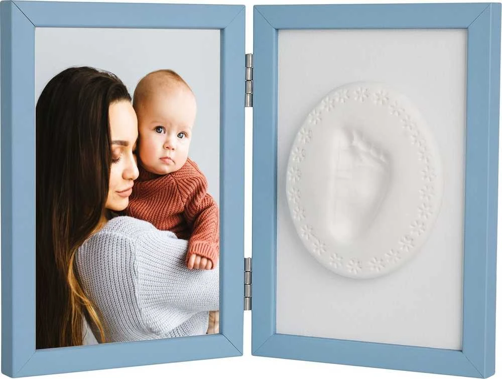 Odcisk Bobasa Dvigubas nuotraukų rėmelis su įspaudu Tiny Memories, mėlynas