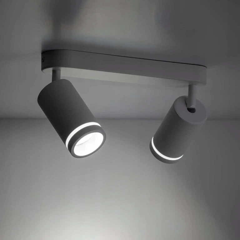 Lubinis šviestuvas Lampa sufitowa TK Lighting Lampa sufitowa balta 2xGU10 metalo sp. Podwójny reflektor natynkowy
