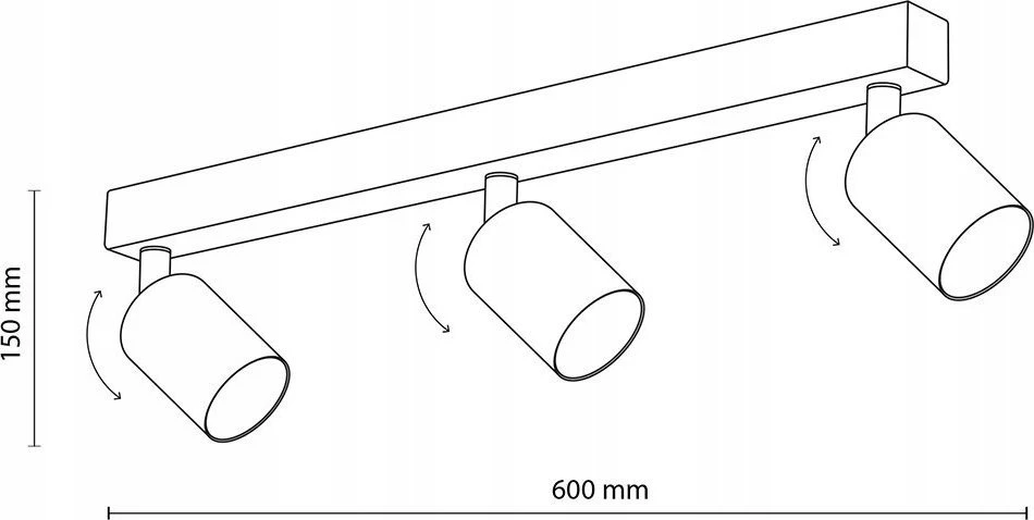Lubinis šviestuvas Tk_Lighting Šviestuvas nukreipiamasis TK Lighting Top 3, 30 W, GU10