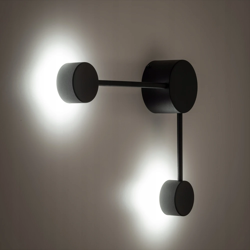 TK Lighting sieninis šviestuvas Tk Lighting Avia 6808 sieninis šviestuvas sieninis šviestuvas modernus metalinis edison strypų ratai 2x10W GX53 juoda