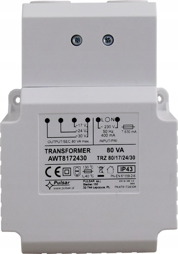 Pulsar AWT8172430 transformatorius TRz 80VA/17V/24V/30V