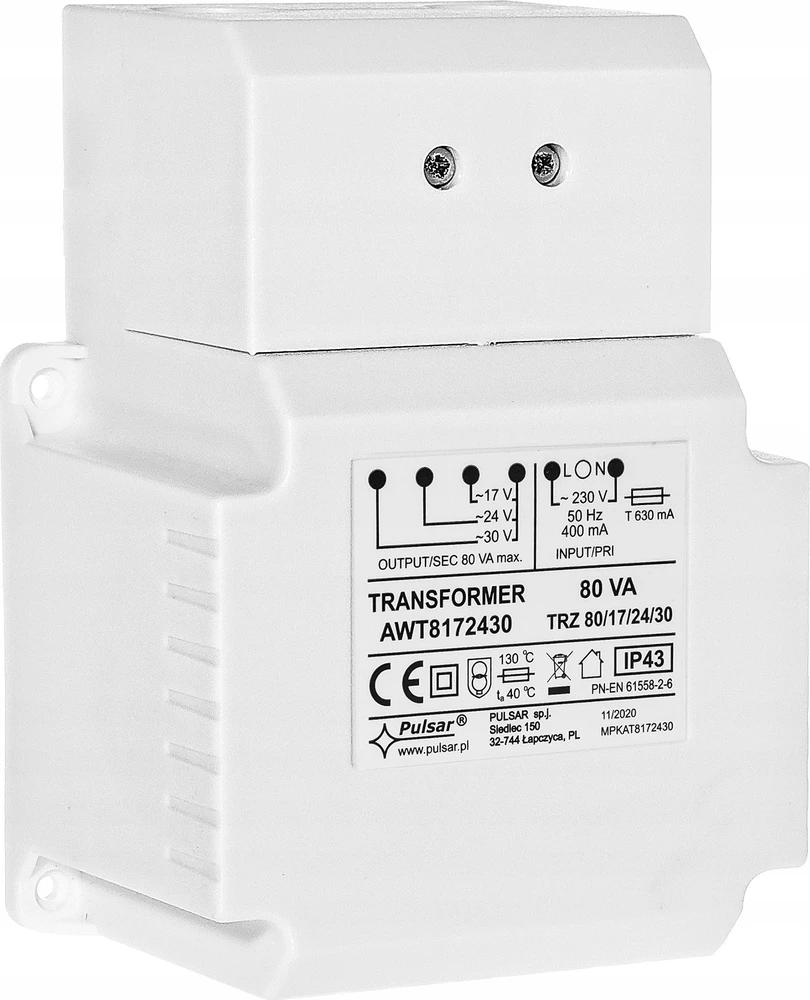 Pulsar AWT8172430 transformatorius TRz 80VA/17V/24V/30V