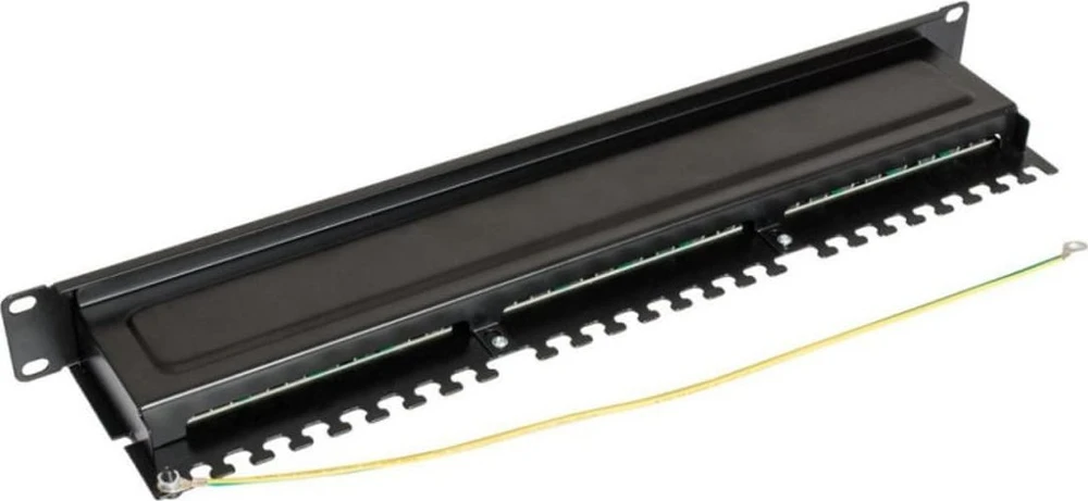 Securitynet CCAS-PA6-24STP-O-2 Panel Cat. 6 19" 1U, 24xRJ45 FTP juoda su lentyna