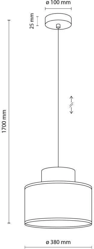 TKKRYWULT TK Lighting Duo 1856 pakabinamas šviestuvas, 1x15W E27, džiuto/balta spalva