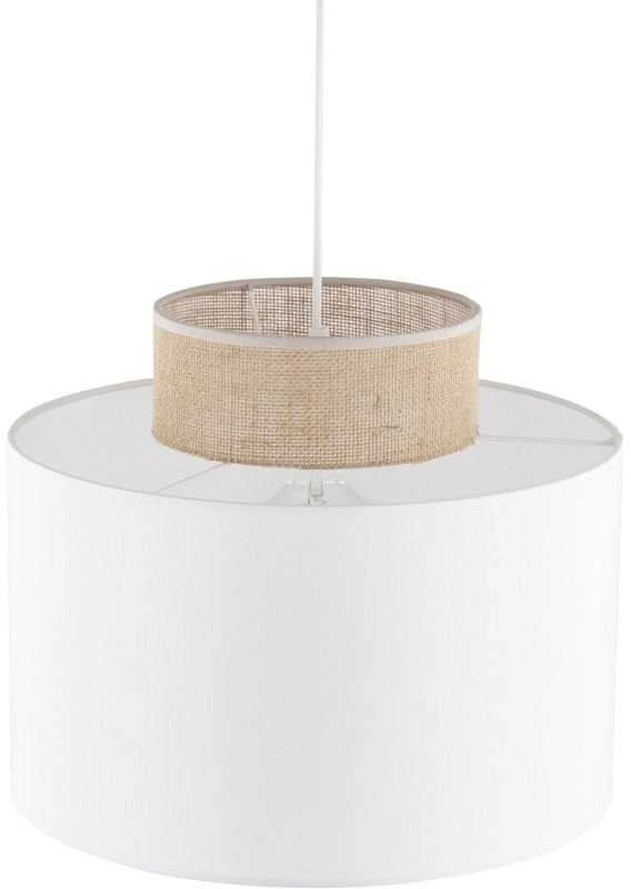 TKKRYWULT TK Lighting Duo 1856 pakabinamas šviestuvas, 1x15W E27, džiuto/balta spalva