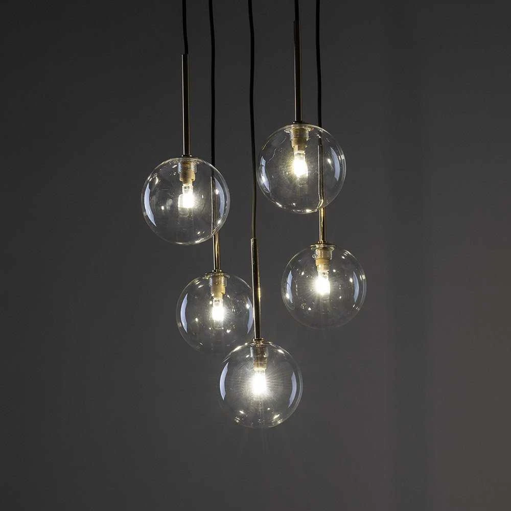 TKKRYWULT TK Lighting Nilos 5943 pakabinamas šviestuvas 5x6W G9 juodas/auksinis