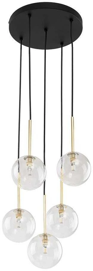 TKKRYWULT TK Lighting Nilos 5943 pakabinamas šviestuvas 5x6W G9 juodas/auksinis