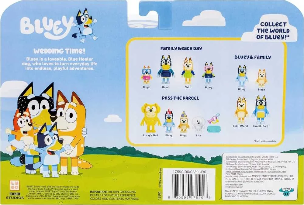 Bluey - 4 figūrėlių rinkinys - Vestuvės (90268)