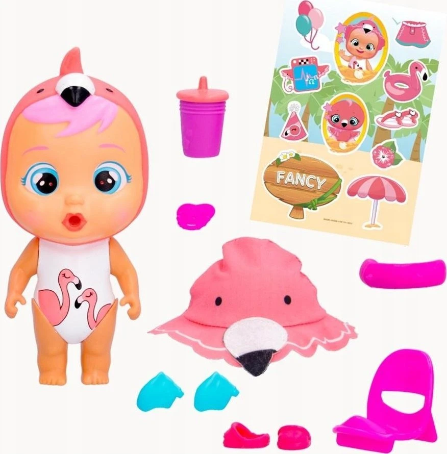 TM Toys Lėlė Cry Babies Magic Tears Beach Babies su maudymosi kostiumėliu