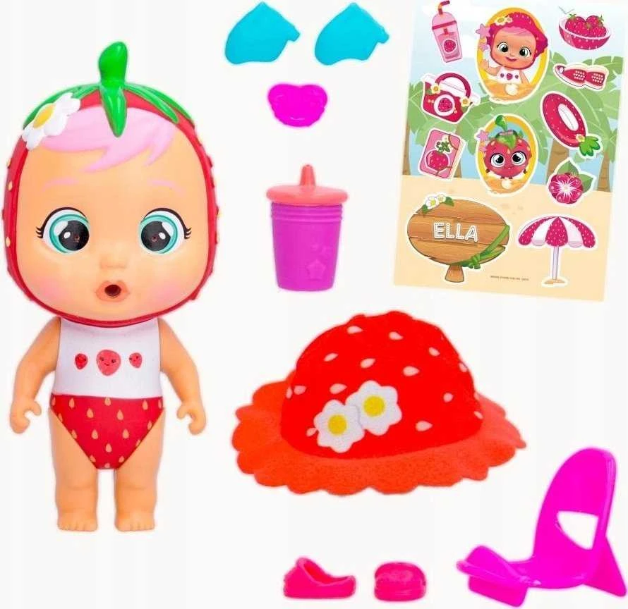 TM Toys Lėlė Cry Babies Magic Tears Beach Babies Ella su maudymosi kostiumėliu