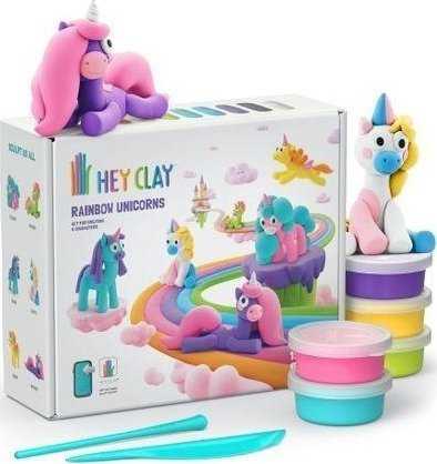 TM Toys HEY CLAY Modeliuojantis molis Vienaragiai 15 vnt