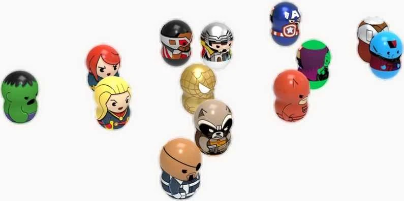 Figūrėlė Tm Toys Marvel Wooblies - skrzynka kolekcjonerka + 4 figurki (WBM006)